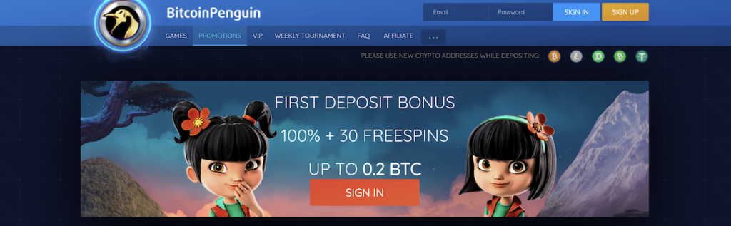 Análise do BitcoinPenguin Casino - Bônus Sem Depósito 2023