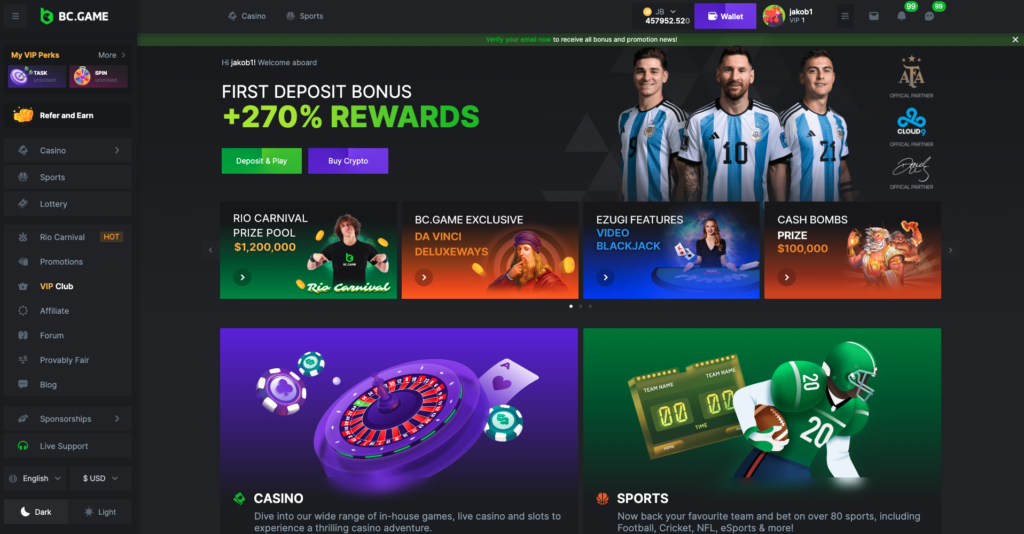 BC.GAME Casino Review 2024 Bonus Up To 360