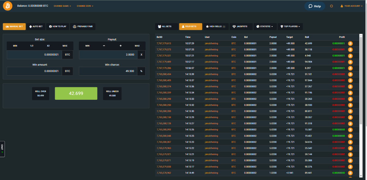 Crypto Game’s Dice Game