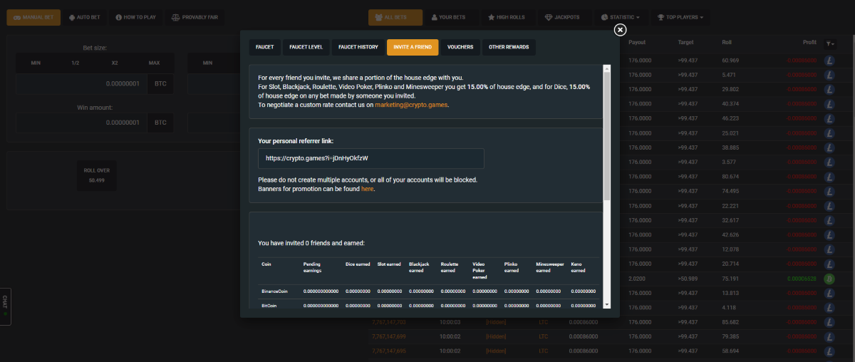 Crypto Game’s Invite a Friend Rewards
