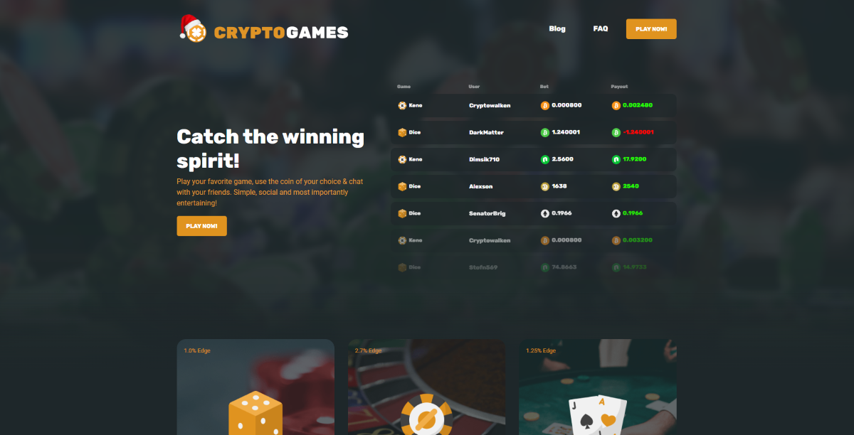 Crypto.Game’s Lobby