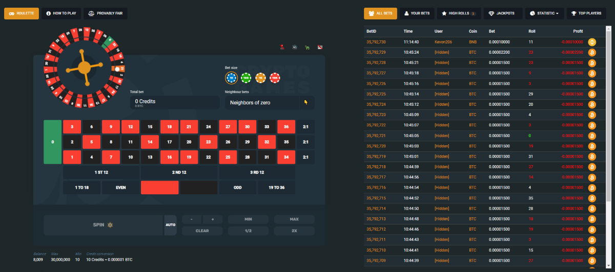 Crypto Game’s Roulette