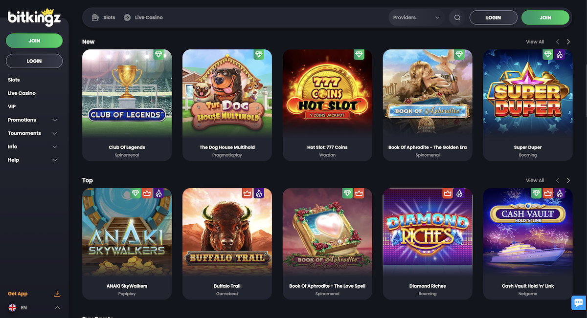 new slots at bitkingz