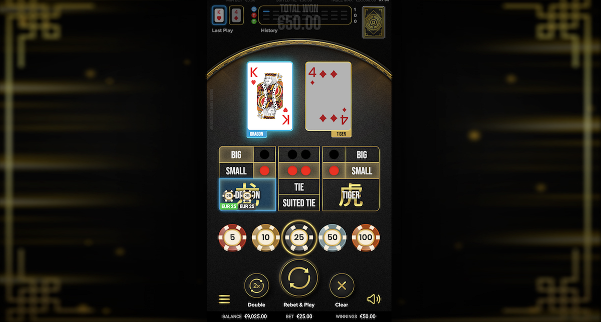 dragon tiger evolution casino game