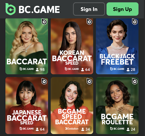 exclusive bc.game live casino games